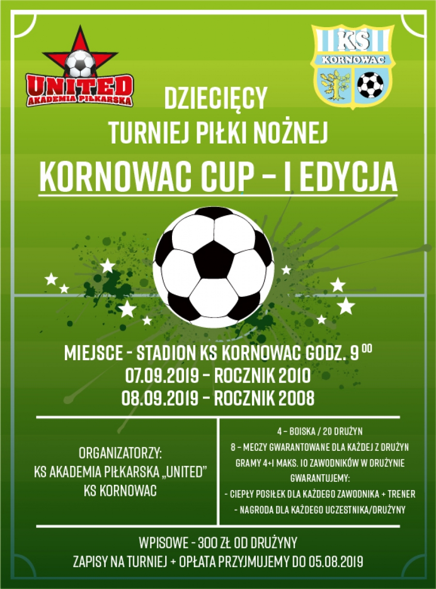 Zaproszenie na dziecięcy Turniej Kornowac Cup 2019